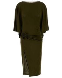 Blumarine - Draped Jersey Midi Dress - Lyst