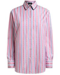 Etro - Cotton Jacquard Shirt With Trim And Fil Coupé Stripe Motif - Lyst