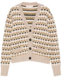 Marni - Geometric-Pattern V-Neck Cardigan - Lyst