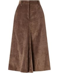 Brunello Cucinelli - Corduroy A-Line Midi Skirt - Lyst