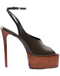 The Attico - Ornella Leather Platform Slingback Sandals - Lyst