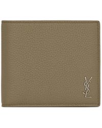 Saint Laurent - Logo Plaque Bifold Wallet - Lyst