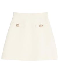 Valentino - Button Embellished A-Line Mini Skirt - Lyst