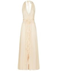 Blumarine - Ruched Floral Maxi Dress - Lyst