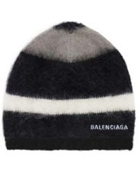 Balenciaga - Striped Knitted Beanie - Lyst