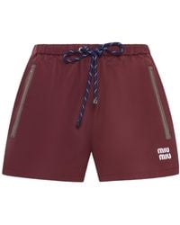 Miu Miu - Technical Drawstring Shorts - Lyst