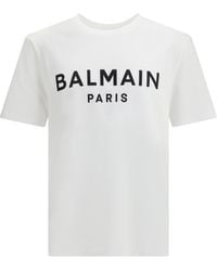 Balmain - Logo Printed Crewneck T-Shirt - Lyst