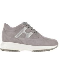 Hogan - Interactive Round Toe Lace-Up Sneakers - Lyst