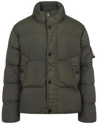 Stone Island - Boxy Cropped Down Jacket With Signature Patch - Lyst