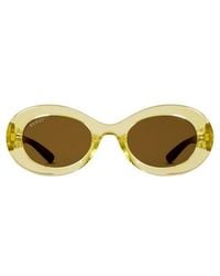 Gucci - Oval Frame Sunglasses - Lyst