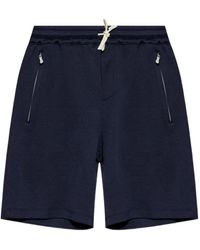 Eleventy - Drawstring-Fastening Zip-Pocket Track Shorts - Lyst