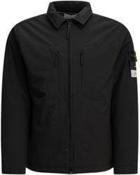 Stone Island - Logo Patch Zip-Up Jacket - Lyst