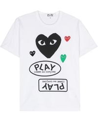 COMME DES GARÇONS PLAY - Comme Des Garçons Play Heart-Patch Crewneck T-Shirt - Lyst