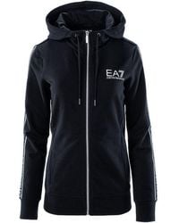 EA7 - Logo Print Zipped Hoodie - Lyst