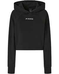 Pinko - Logo Embroidered Hoodie - Lyst
