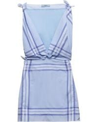 Prada - Printed Cotton Mini-Dress - Lyst