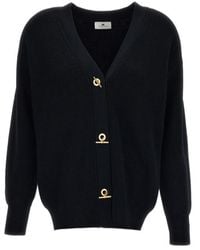 Elisabetta Franchi - V-Neck Knitted Cardigan - Lyst