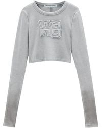 T By Alexander Wang - Cropped Long-Sleeve Top - Lyst