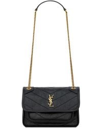 Saint Laurent - Niki Foldover Top Mini Shoulder Bag - Lyst