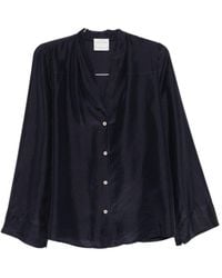 forte_forte - Pleated V-Neck Shirt - Lyst