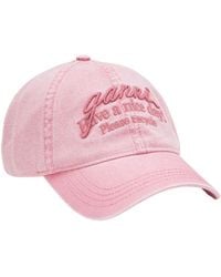 Ganni - Embroidered Logo Baseball Cap - Lyst