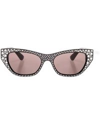 McQueen - Eyewear Logo Engraved Cat-Eye Sunglasses - Lyst