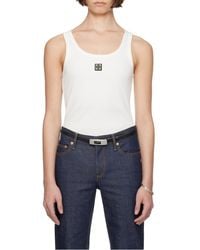 Tory Burch - Metal Logo Cotton Scoop Tank Top - Lyst