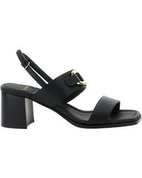 Ferragamo - Logo Buckle High-Heeled Sandals - Lyst