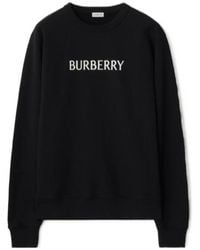 Burberry - Logo Printed Crewneck Sweatshirt - Lyst