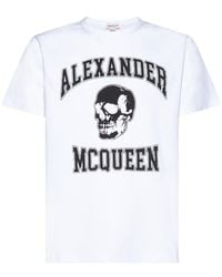 McQueen - Graphic Printed Crewneck T-Shirt - Lyst