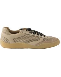 Prada - Leather-Mesh Speedrock Sneakers - Lyst