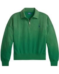 Polo Ralph Lauren - Polo Pony Embroidered Quarter-Zip Sweatshirt - Lyst