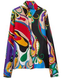 PUCCI - Pucci Vibrant Patterned Shirt Top - Lyst