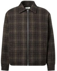 FRAME - Checked Virgin Wool Blouson Jacket - Lyst