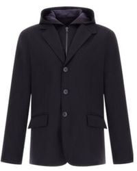 Herno - Hooded Jersey Blazer - Lyst
