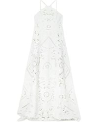Cult Gaia - Embroidered Cut-Out Linen Maxi Dress - Lyst