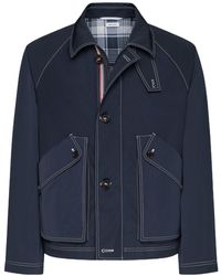 Thom Browne - Contrast-Stitching Raglan Jacket - Lyst
