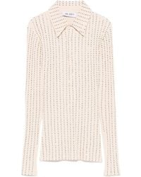 The Attico - The Embellished Long-Sleeved Polo Shirt - Lyst