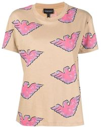 Emporio Armani - Logo-Print Crewneck T-Shirt - Lyst