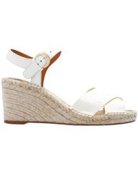 Chloé - Logo-Embroidered Wedge Sandals - Lyst