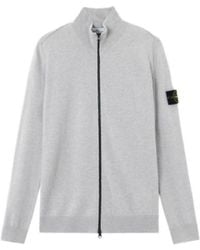Stone Island - Logo Patch Zipped Jumper - Lyst