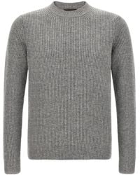 Zanone - Ribbed Crewneck Knitted Sweater - Lyst