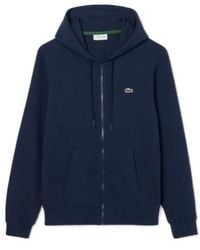 Lacoste - Logo Patch Zipped Hoodie - Lyst