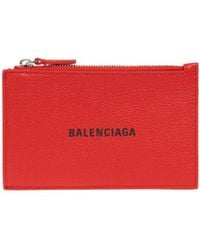 Balenciaga - Logo-Print Leather Wallet - Lyst