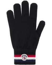Moncler - Logo Patch Knitted Gloves - Lyst