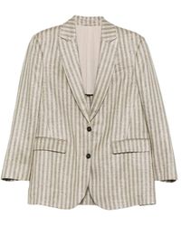 Brunello Cucinelli - Striped Pocket Blazer - Lyst