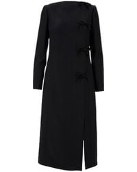 Valentino - Bow Detailed Long-Sleeved Dress - Lyst