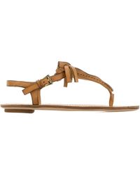 Prada - Strappy Thong Flat Sandals - Lyst