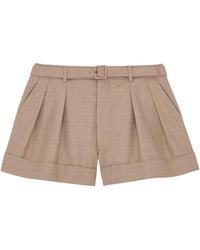 Saint Laurent - Belted Tailored Shorts - Lyst
