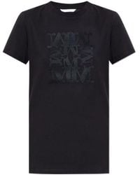 Max Mara - Logo Embroidered Crewneck T-Shirt - Lyst